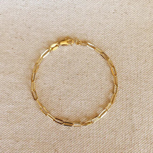 Open image in slideshow, 18k Gold Filled Paperclip Bracelet
